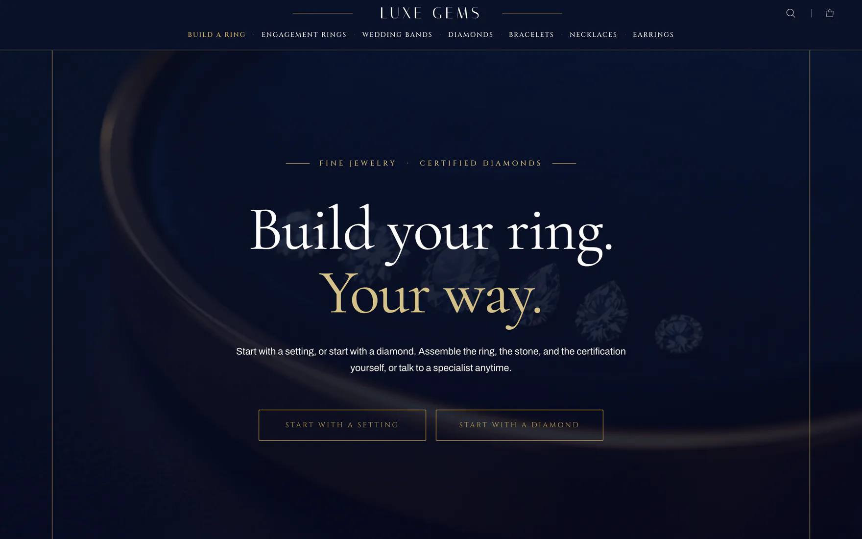 luxegemsco.com, desktop view
