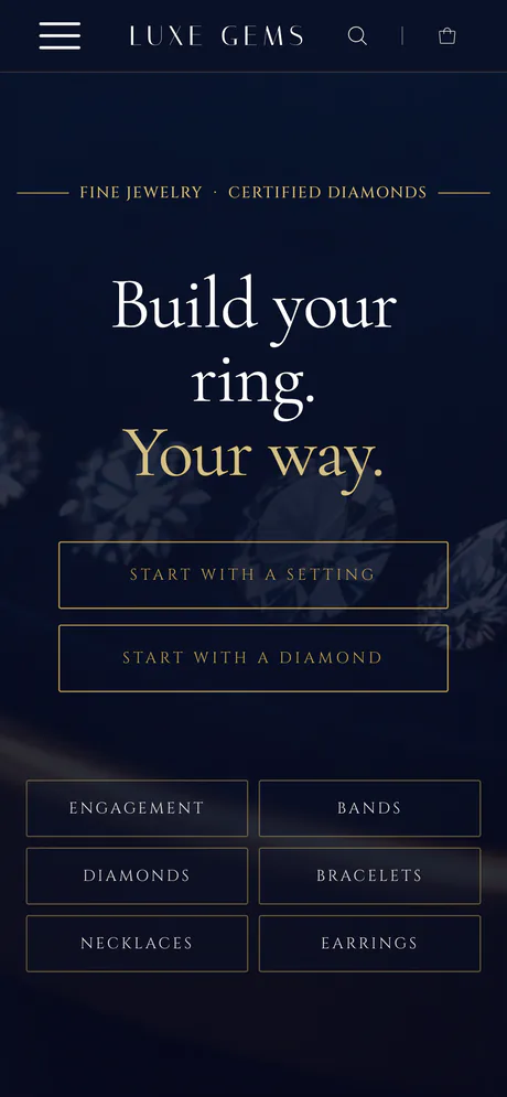 luxegemsco.com, phone view